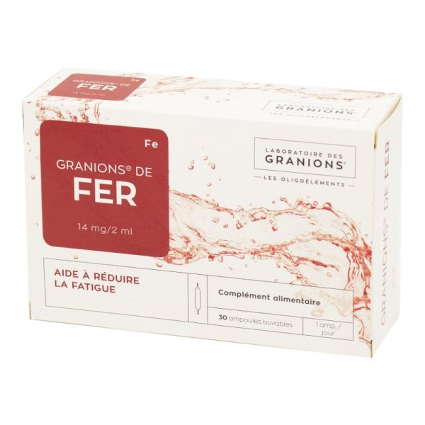 GRANIONS DE FER, solution buvable - 30 ampoules 2 ml