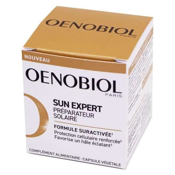 OENOBIOL SUN EXPERT Préparateur Solaire 30 Capsules - Protection Cellulaire Renforcée, Favorise un Hâle Eclatant