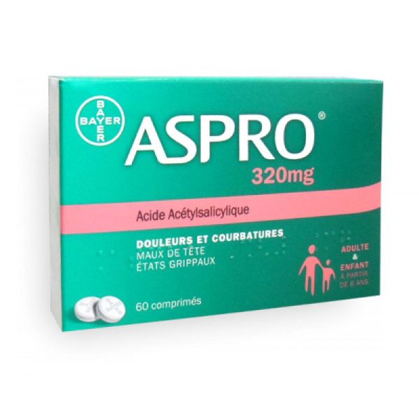 Aspro 320 mg, 60 comprimés