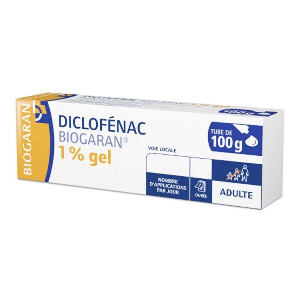Diclofenac Biogaran1%, gel - Tube de 100 g