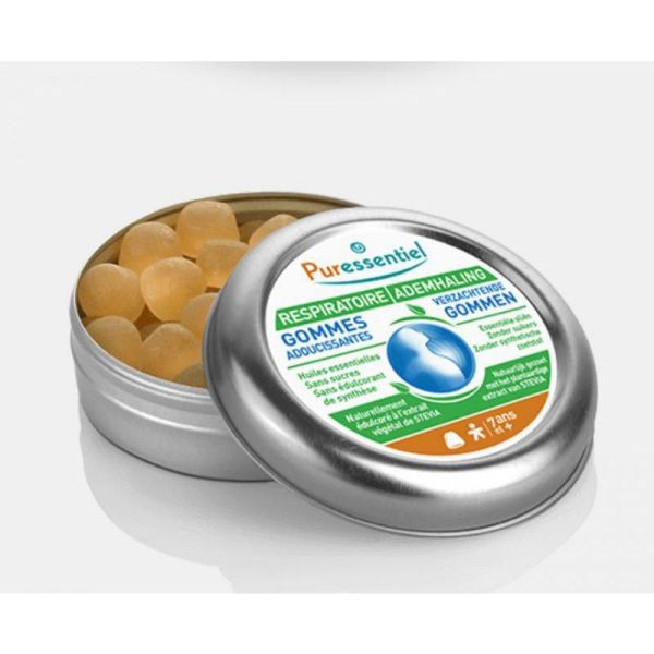 PURESSENTIEL RESPIRATOIRE 45 Gommes Adoucissantes aux Huiles Essentielles + Extrait de Stévia