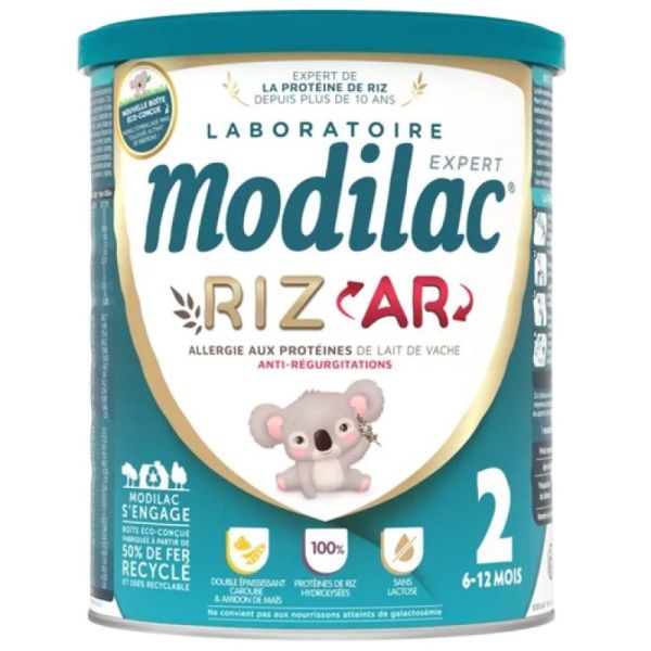 MODILAC expert Allergie aux protéines de lait de vache Anti-régurgitations RIZ AR2 bébé de 6 à 12 mois 800 G