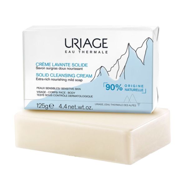 URIAGE Crème Lavante Solide 125g - Savon Surgras Doux Nourrissant