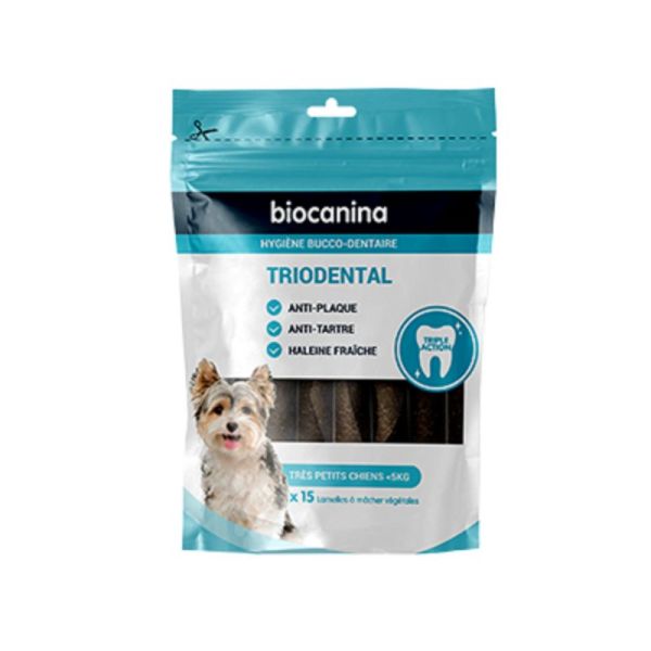 BIOCANINA TRIODENTAL Très Petits Chiens Moins de 5kg - 15 Lamelles à Mâcher