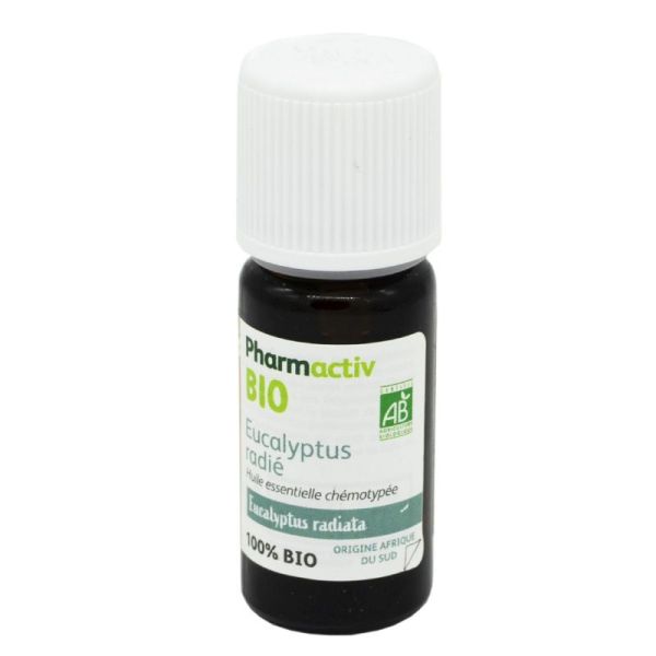 PHARMACTIV BIO Eucalyptus Radié (Radiata) Huile Essentielle 10ml - 100% Pure et Naturelle