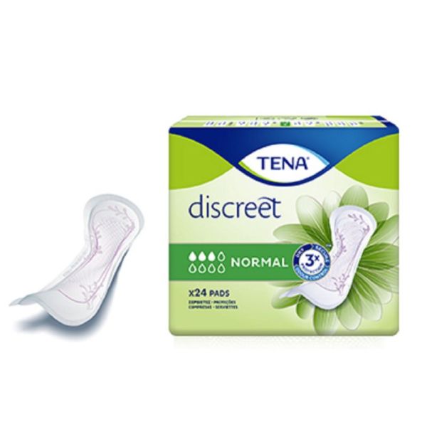 TENA DISCREET Normal Bte/24 - Serviette pour Incontinence Urinaire Légère à Modérée