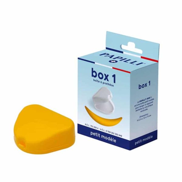 PAPILLI Box 1 Petit Modèle - Boîte de Rangement pour Dentier - Bte/1 Unité