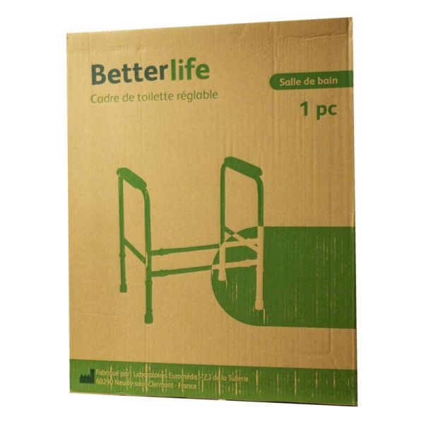 BETTERLIFE le Cadre de Toilette Réglable en Hauteur - Embouts Anti Dérapants - 1 Unité