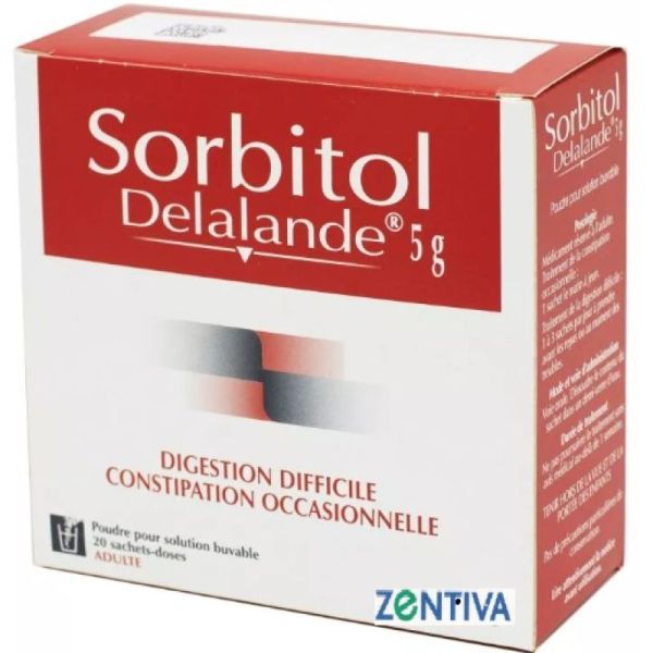 Sorbitol Delalande 5 g, poudre pour solution buvable - 20 sachets 5 g