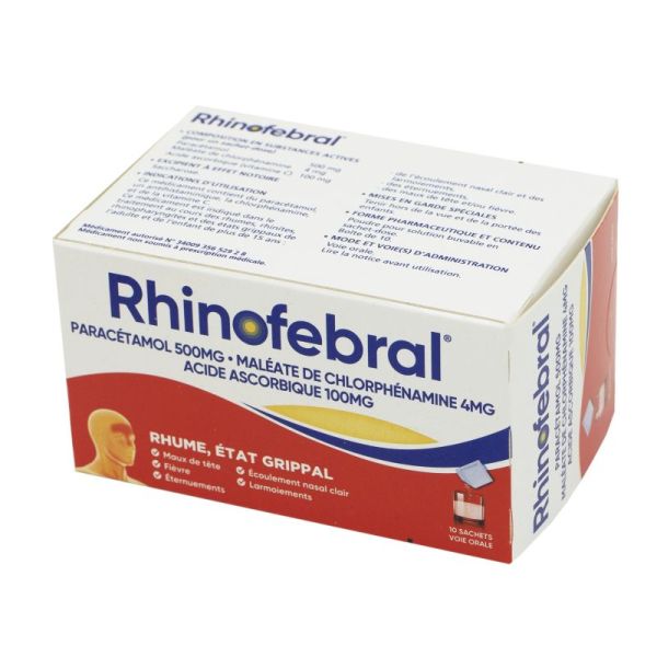 Rhinofebral Rhume Etat grippal 10 sachets