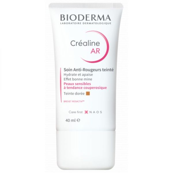 BIODERMA Créaline AR Teintée 40ml - Soin Anti Rougeurs Teinté - Peaux Sensibles à Tendance Couperosique