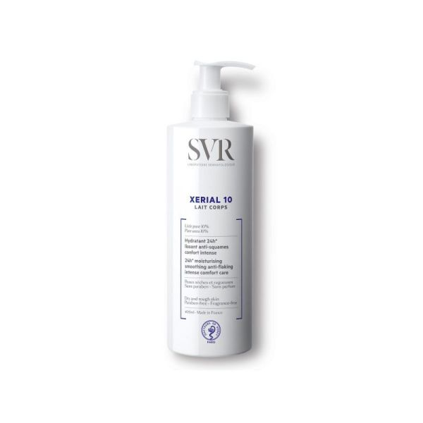 SVR XERIAL 10 Lait Corps 400ml - Hydratant 24H, Lissant Anti Squames, Confort Intense