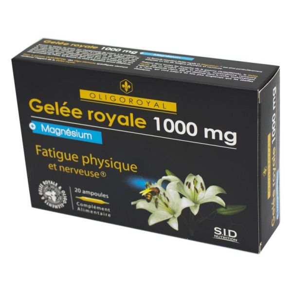 OLIGOROYAL Gelée Royale 1000 mg MAGNÉSIUM - Complément Alimentaire en Cas de Fatigue Physique et Ner