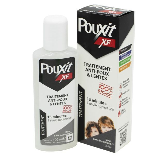 POUXIT XF Lotion 100ml - Traitement Anti Poux, Anti Lentes - 1 Seule Application en 15 Minutes