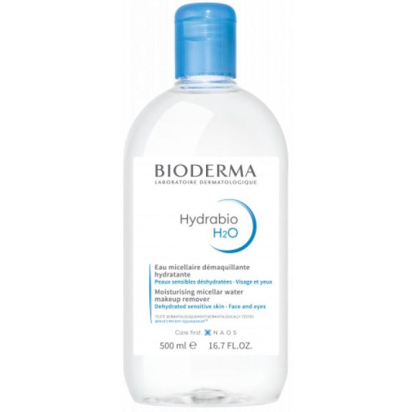 BIODERMA Hydrabio H2O 500ml - Solution Eau Micellaire Démaquillante Hydratante - Peaux Sensibles