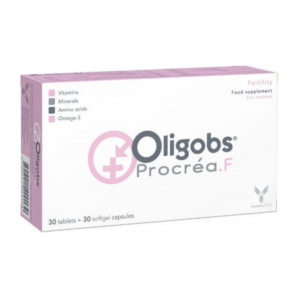 OLIGOBS Procrea F 30 Gélules + 30 Capsules - Complément Alimentaire Fertilité pour Femme