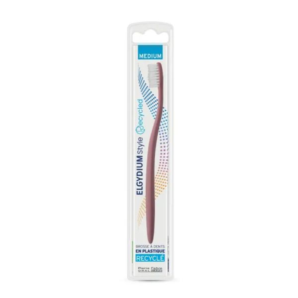 ELGYDIUM STYLE Recycled 1 Brosse à Dents MEDIUM - Plastique 100% Recyclé