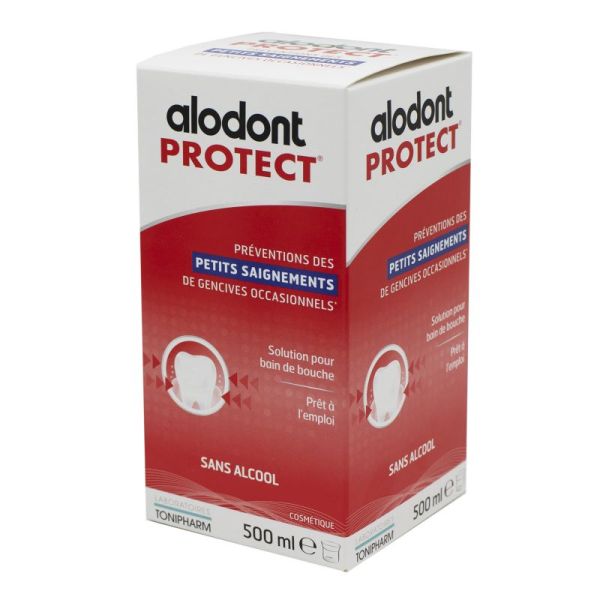 ALODONT PROTECT Bain de Bouche 500ml - Prévention des Petits Saignements de Gencives Occasionnels