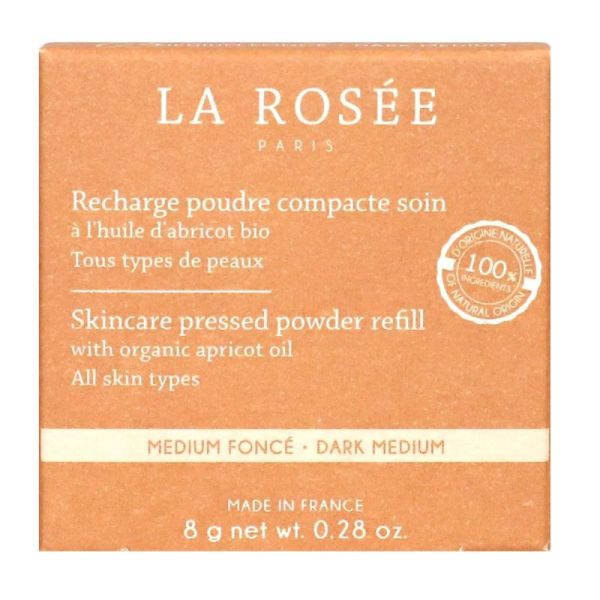 La Rosée Recharge poudre compacte huile abricot soin Dark Medium n°03 8g