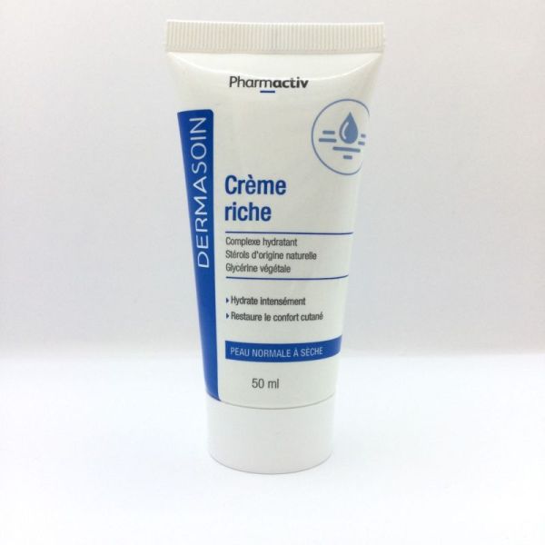 PHARMACTIV DERMASOIN , Crème Riche Peau normales à sèche , Tube/50ml , 5051089986445