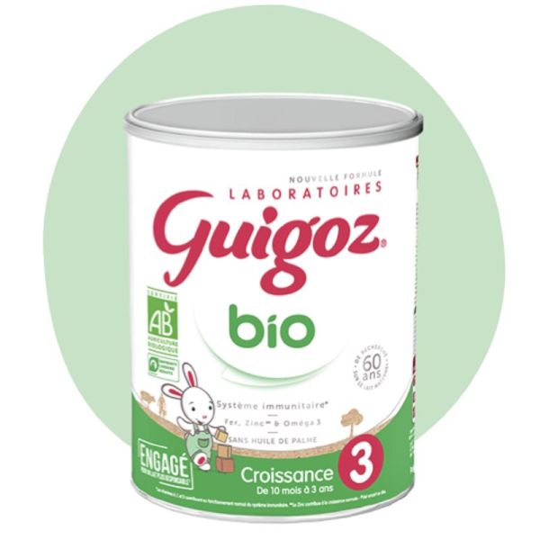 GUIGOZ Optipro Bio Lait de croissance en poudre 3eme age - 800 g - de 10  mois a 3 ans