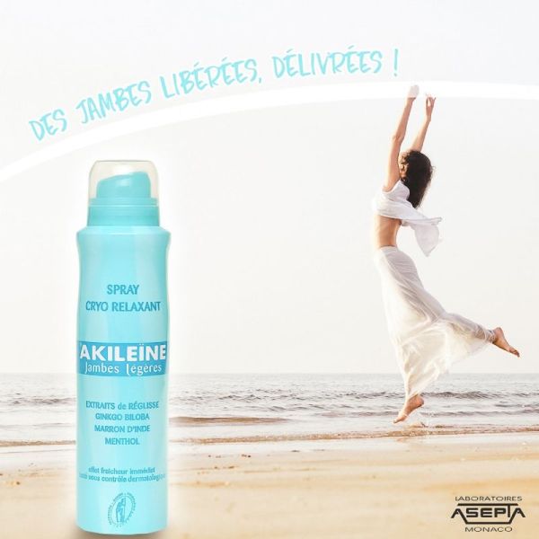 AKILEINE JAMBES LEGERES Spray Cryo Relaxant 150ml - Sensation de Jambes Lourdes