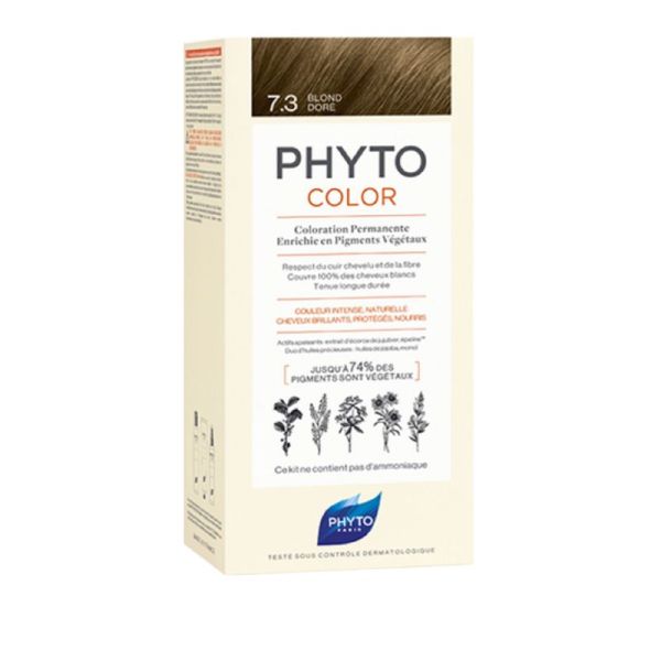 PHYTOCOLOR 7.3 Blond Doré - Kit de Coloration Permanente Enrichie en Pigments Végétaux