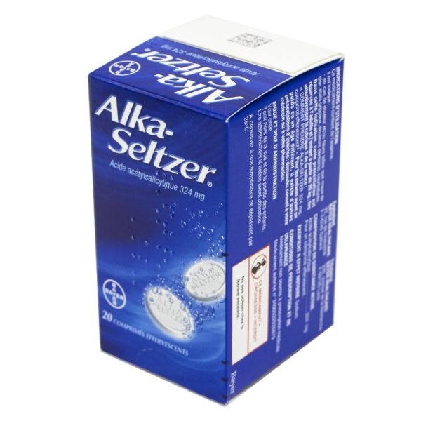 Alka Seltzer 324 mg, comprimés effervescents - Boite de 20