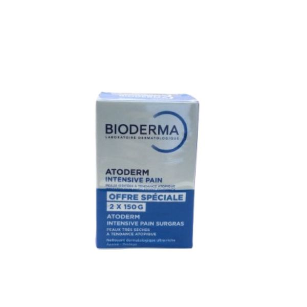 BIODERMA Atoderm Pain Lot de 2 - Nettoyant Surgras - Peaux Sensibles Sèches à très Sèches - 2x Pain/