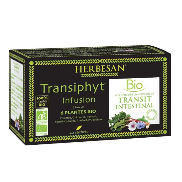 HERBESAN TRANSIPHYT Infusion Bio 20 Sachets - A Base de 6 Plantes BIO