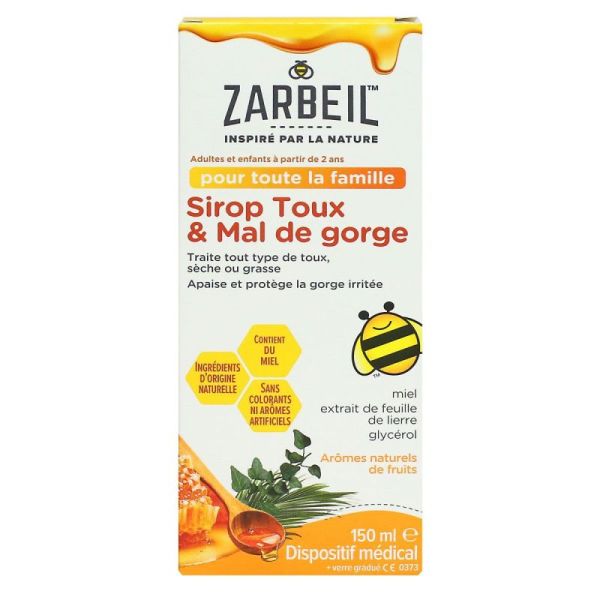 JOHNSON & JOHNSON - Zarbeil - Sirop toux & Mal de gorge - 150 ml - 3574661731223