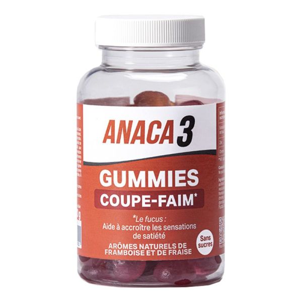 ANACA3 60 Gummies Coupe-Faim - Arôme Framboise et Fraise