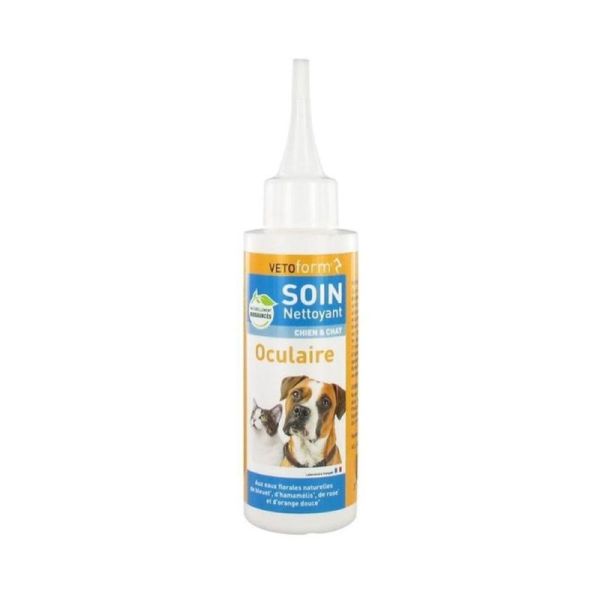 VETOFORM Soin Nettoyant Oculaire Chat Chien 100ml - Nettoie, Soulage, Protège