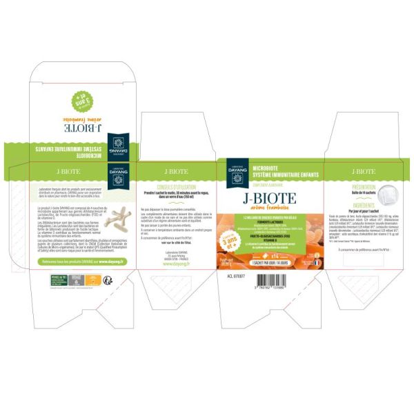 DAYANG J-BIOTE 14 Sachets - 4.5 Milliards de Souches Vivantes par Sachet