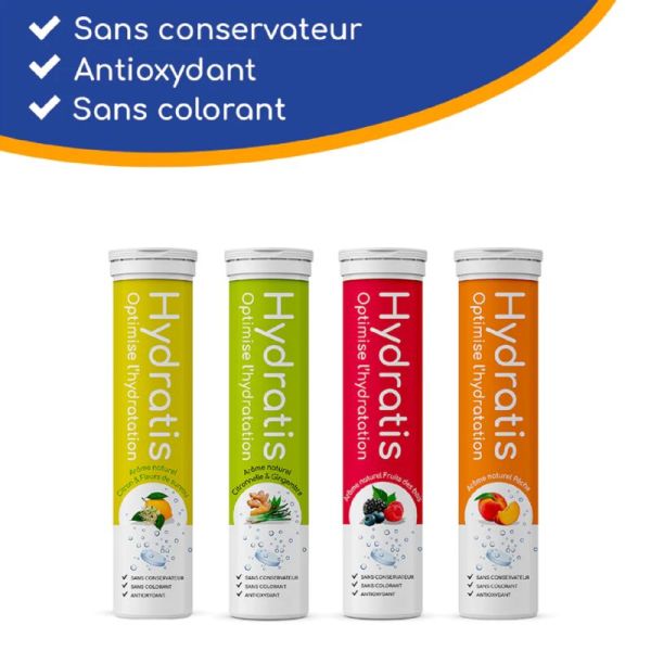 HYDRATIS Citron et Fleurs de Sureau 20 Pastilles Effervescentes - Optimise l' Hydratation