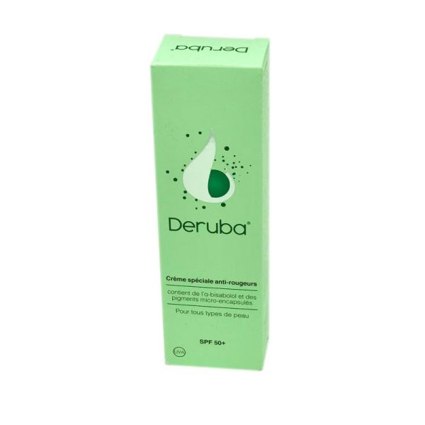 DERUBA Crème Spéciale Anti Rougeurs SPF50+ Pigments Micro-encapsulés, α-Bisabolol - T/30ml