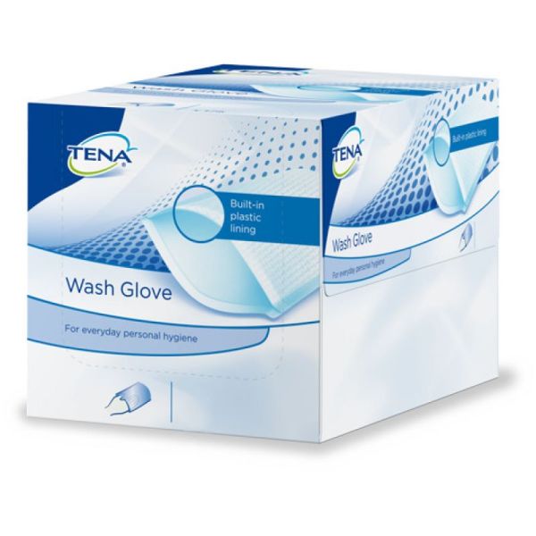 TENA WASH GLOVE Plastifié - Gant de Toilette Plastifié Jetable - A Usage Unique - Bte/175 - SCA HYGI