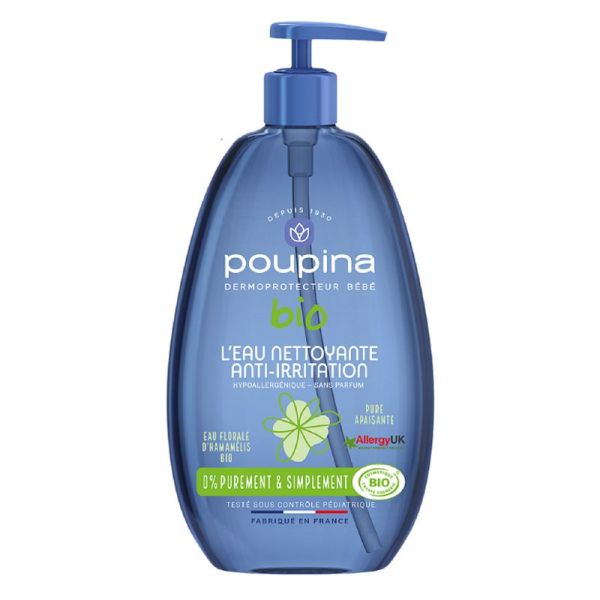 POUPINA BIO L' Eau Nettoyante Anti Irritations 485ml - Siège, Visage, Corps