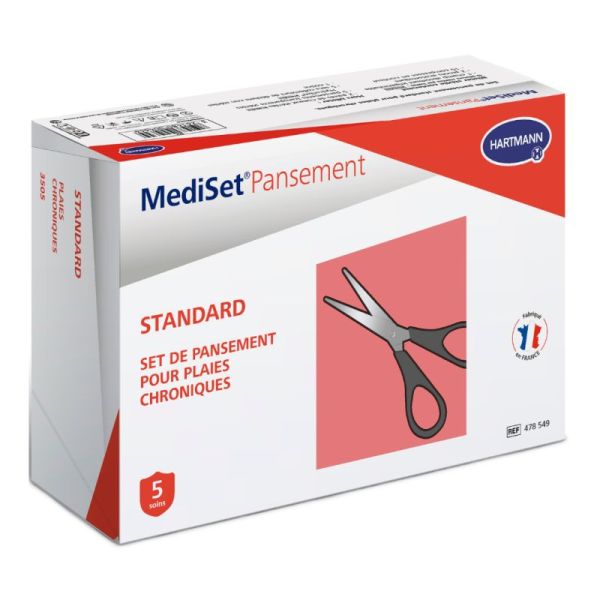 MEDISET Pansements Plaies Chroniques Standard - Set de Nettoyage et de Recouvrement des Plaies Chron