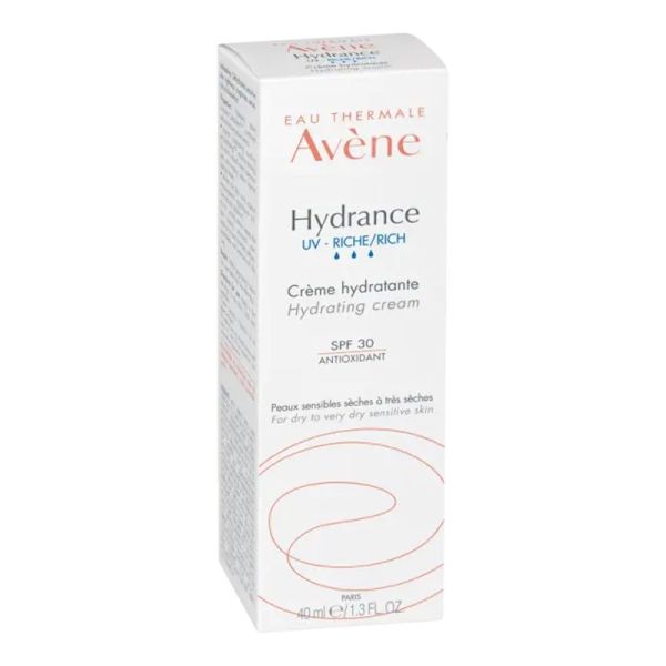 AVENE HYDRANCE UV Riche - Crème Hydratante SPF30 40ml - Peaux Sensibles Sèches à très Sèches