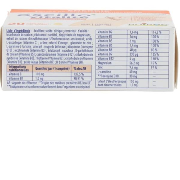BOIRON OSCILLO VITALITE Complexe Multi-actifs 20comprimés