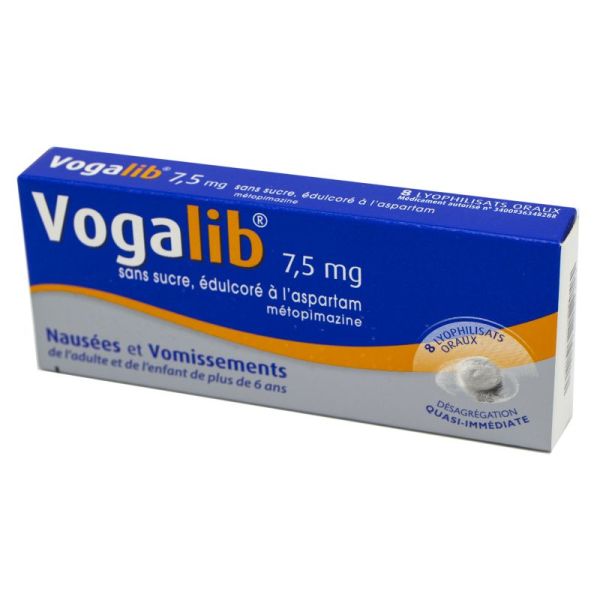 Vogalib 7,5 mg sans sucre, lyophilisat oral - Boite 8