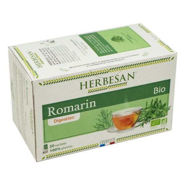 HERBESAN BIO ROMARIN 20 Sachets de 1.5g - Digestion, Confort Digestif