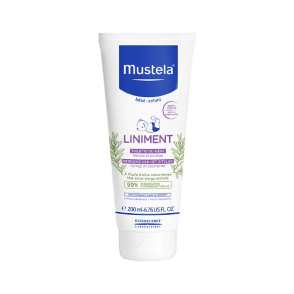 MUSTELA Liniment 200ml - Toilette du Siège du Nourrisson - A l' Huile d' Olive Extra Vierge