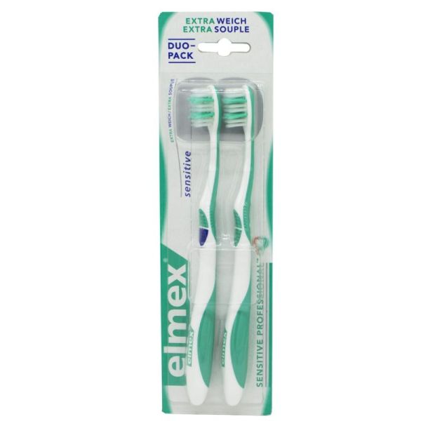 ELMEX SENSITIVE DUO PACK - 2 Brosses à Dents Extra Souple avec Brins Ultra Doux