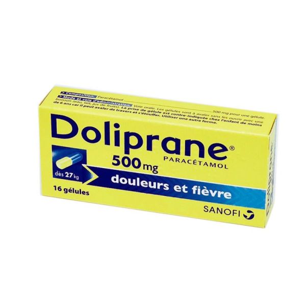 Doliprane 500 mg, 16 gélules