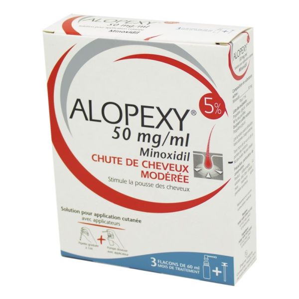 Alopexy 5% solution cutanée - 3 Flacons de 60 ml