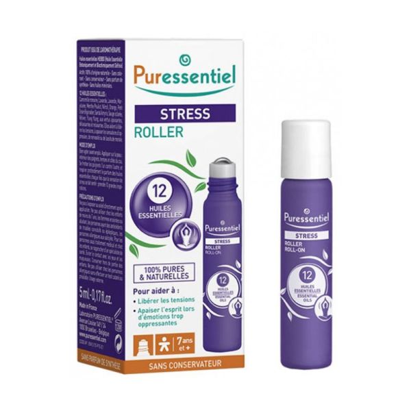 PURESSENTIEL Stress Roller aux 12 Huiles Essentielles - Stick Roller/5ml