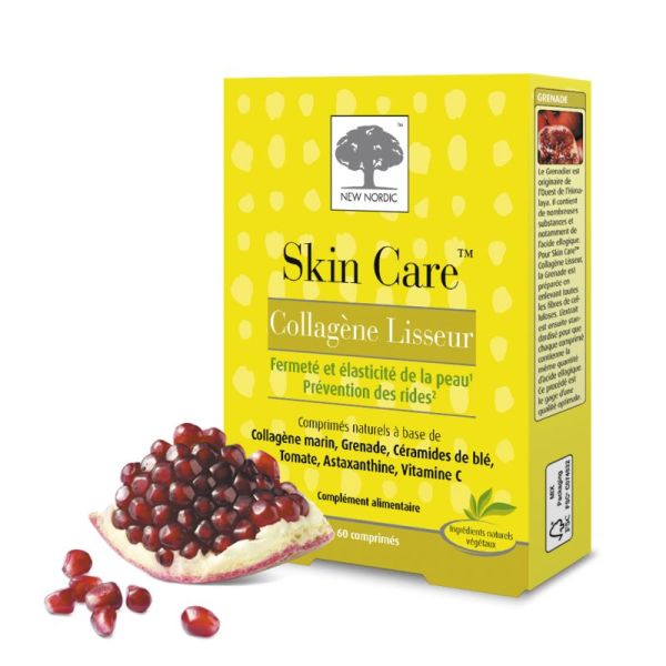 SKIN CARE Collagène Lisseur 60 Comprimés - Fermeté et Elasticité de la Peau, Rides