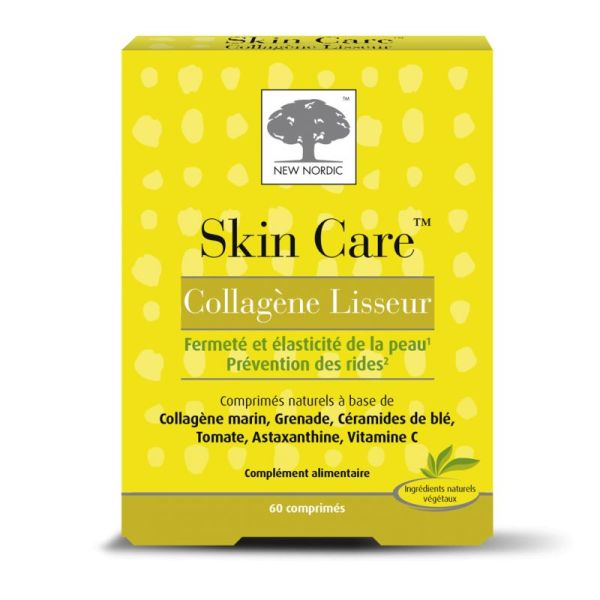 SKIN CARE Collagène Lisseur 60 Comprimés - Fermeté et Elasticité de la Peau, Rides